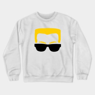 Duke Nukem Blonde Hair Glasses Face Silhouette Crewneck Sweatshirt